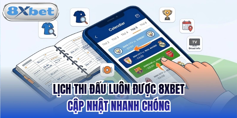 Lịch thi đấu luôn được 8xbet cập nhật nhanh chóng